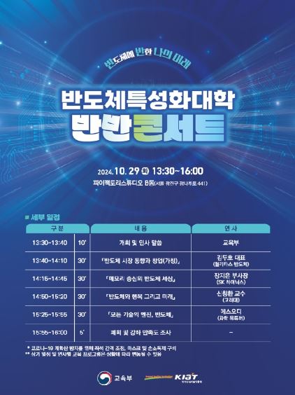 반도체특성화대학 대상 토크콘서트 홍보 포스터