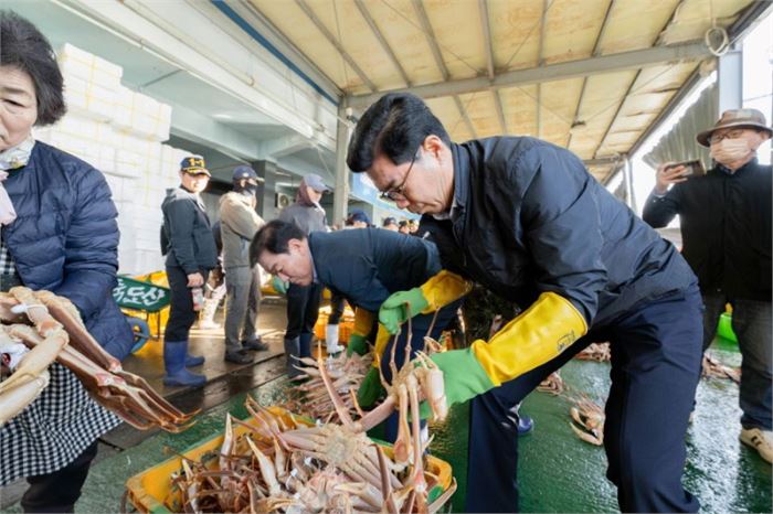 ‘천년의 맛’ 영덕대게, 금어기 해제 후 2024년 첫 위판